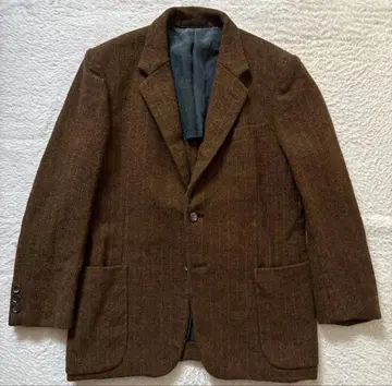 빈티지 브라운 울 테일러드 자켓 70s 트위드