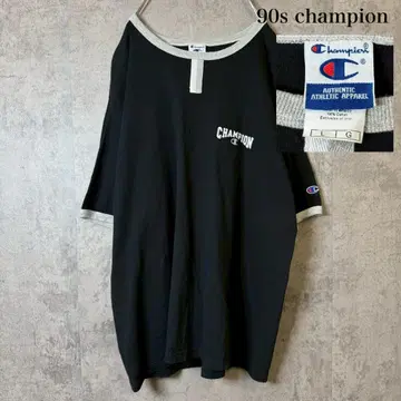 90s Champion 쵸코친 블랙 링거 T셔츠 PM348
