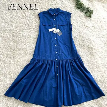 미사용 FENNEL 슬리브리스 개더 플레어 맥시 길이 원피스