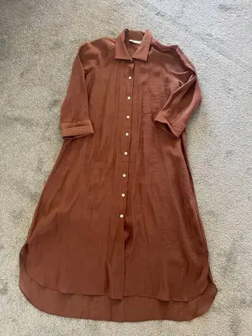 ZARA 브라운 셔츠 드레스 S 사이즈 브라운