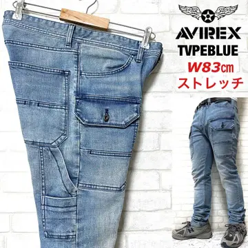 AVIREX TYPE BLUE 스트레치 부시 데님 팬츠 스패너 포켓