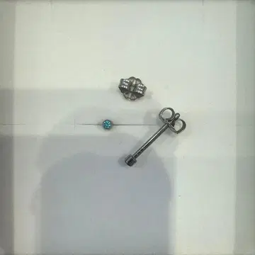 티타늄 귀걸이 16G 두께 1.2mm 길이 14mm 아쿠아 마린 색상