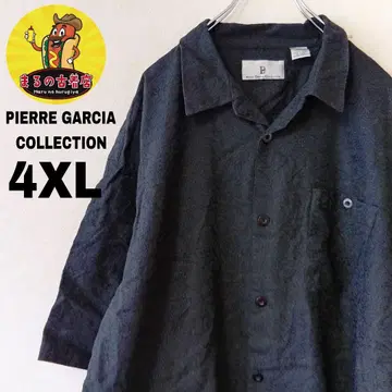 USA 구제 의류 반팔 버튼 린넨 셔츠 4XL 블랙