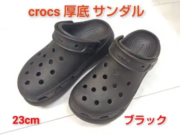 crocs 통굽 샌들 23cm 블랙