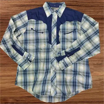 70's~80'sPARDNER 옴브레 체크 웨스턴 셔츠