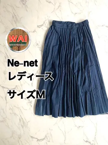 Ne-net 플리츠 스커트 M 사이즈 다크 블루