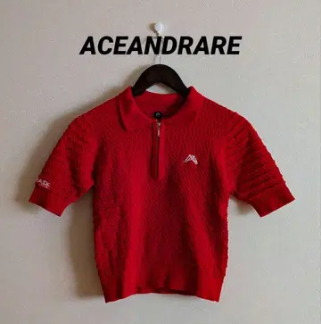 ACEANDRARE 에이스앤드레아 하프 지퍼 반팔 니트 폴로 사이즈 F