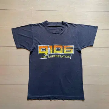 80s 90s Q106 라디오국 빈티지T셔츠 치비T 선페이드