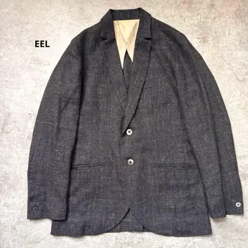 EEL IED UP PLEASE 테일러드 자켓 린넨 혼방 체크