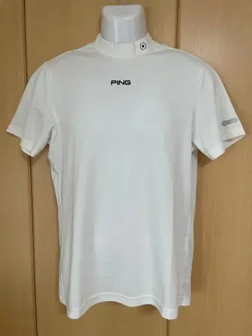 PING 반팔 골프 셔츠 남성용 L 화이트