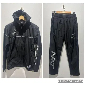 MIZUNO 미즈노 윈드 브레이커 블랙 XL 셋업