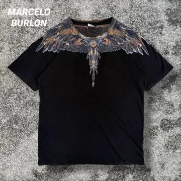 MARCELO BURLON 티셔츠 페더 페인트 블랙 M 새상품급