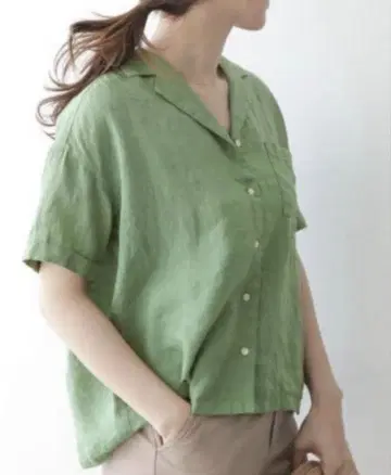 어반 리서치 도어스 린넨 오픈 카라 셔츠