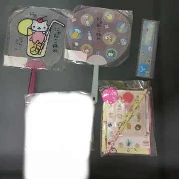 냥냥냥코 부채 눈금자 메모 타월 기프트 세트 냥코 카페