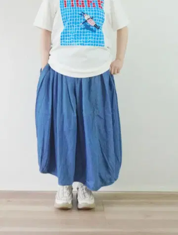 티그르브로칸테 6온스 데님 배럴 롱 스커트