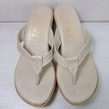 ISLAND SLIPPER 플립플랍 가죽 통굽 베이지