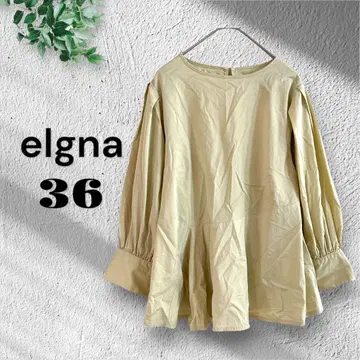 elgna [M] 페플럼 셔츠 블라우스 절개 상의 하늘하늘 옐로우 그린