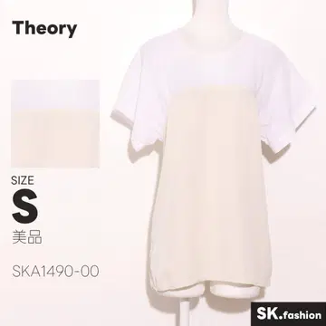 새상품급 Theory 상의 블라우스 반팔 절개 백 버튼 심플