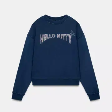 ZARA 산리오 헬로키티 큐빅 맨투맨 S 네이비
