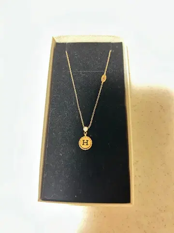 H 로고 골드 목걸이