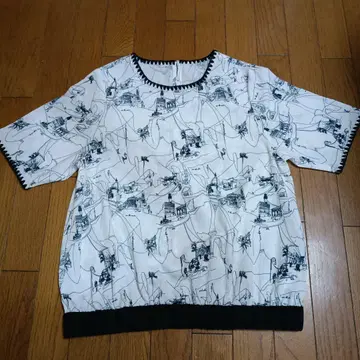 DAMA collection 패턴 파이핑 블라우스 사이드2 새상품급