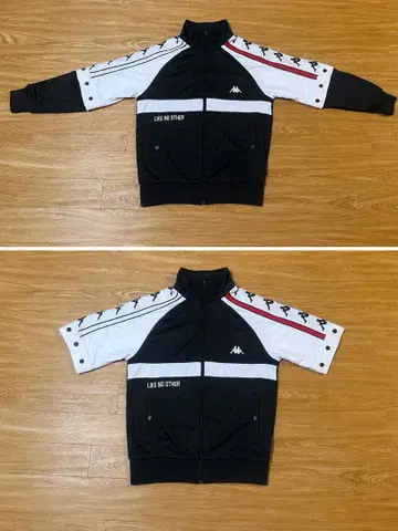 카파 2WAY 저지 자켓 S 블랙 화이트 빨간색 새상품급