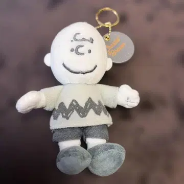 USJ 스누피 찰리 브라운 봉제 인형 키링 흑백