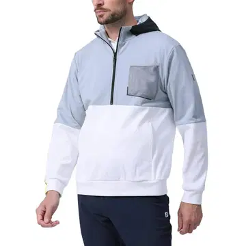 FOOTJOY 후드 부착 자켓 라이트 그레이/화이트