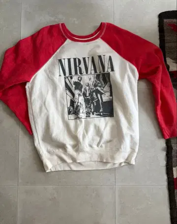 NIRVANA 래글런 맨투맨 롱 T 빈티지 굿 레귤러