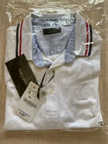 미사용 새상품 ZARA 자라 반팔 피케 셔츠 자수