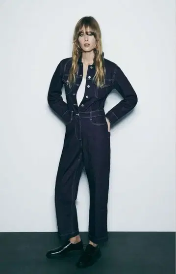 ZARA 새상품급 데님 점프수트 올인원