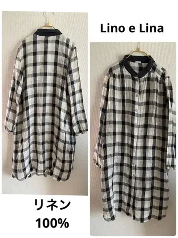 Lino e Lina 리노엘리나 린넨 100% 롱 셔츠 튜닉