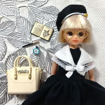 리카짱 세일러 카라 모노톤 프릴 드레스 원피스 베레모 포함