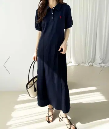 네이비 폴로 원피스 반팔 새상품급