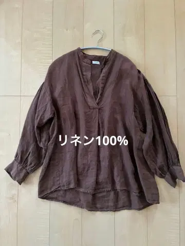 le vent souffle 린넨 스키퍼 블라우스 린넨 100%