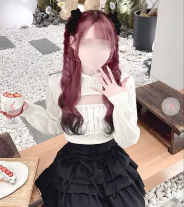 후드 볼레로 앙상블 니트탑 허니 뮤우