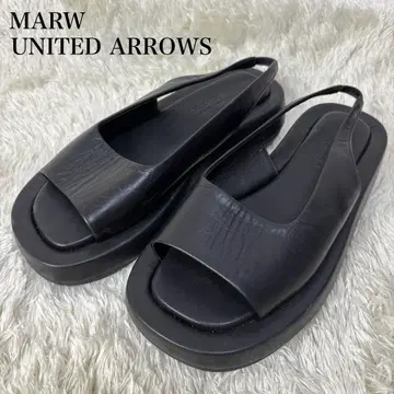 MARW UNITED ARROWS 샌들 백 스트랩 가죽 블랙