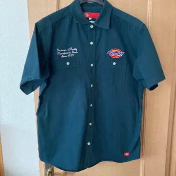 Dickies 그린 워크 셔츠 반팔