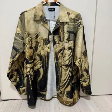 Subciety 서브사이티 오픈 카라 셔츠 올 패턴 원포인트 로고