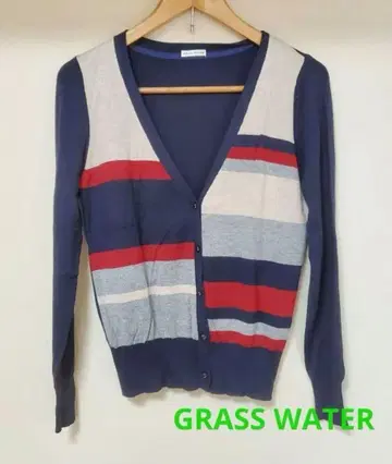[ GRASS WATER ] 비대칭 패턴 가디건 네이비 봄/여름