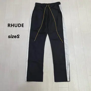 RHUDE 루드 트랙 팬츠 사이드 라인 S 남성용 블랙