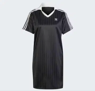 adidas 스트라이프 폴로 드레스 반팔 블랙