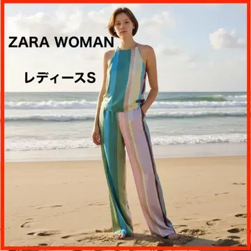 A4628*ZARA WOMAN*팬츠 셋업*S*핑크/블루 계열