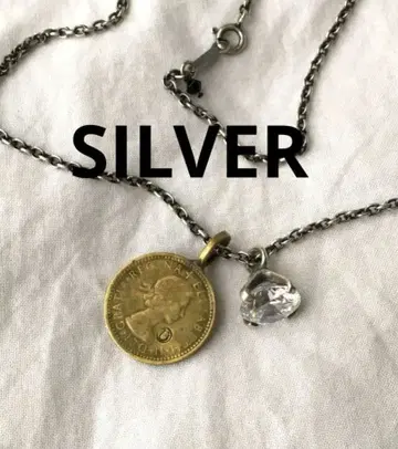 빈티지 코인 지르코니아 실버 목걸이 SILVER