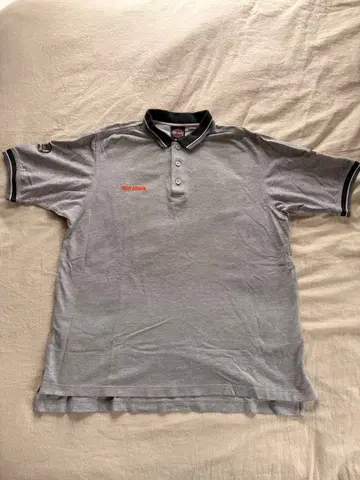 Harley-Davidson 그레이 피케 셔츠 자수 로고