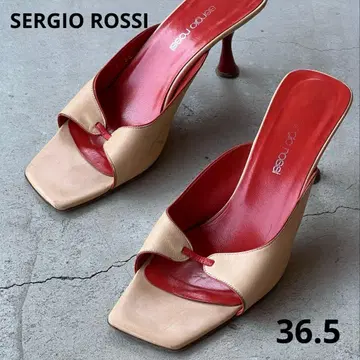 Vintage Y2K SERGIO ROSSI 36.5 오렌지 뮬