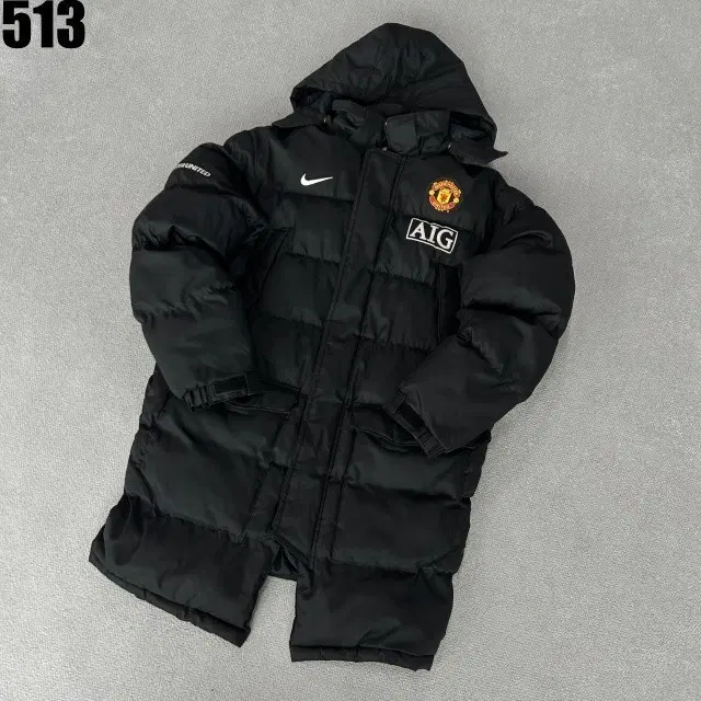 나이키 맨유 AIG 롱패딩 블랙