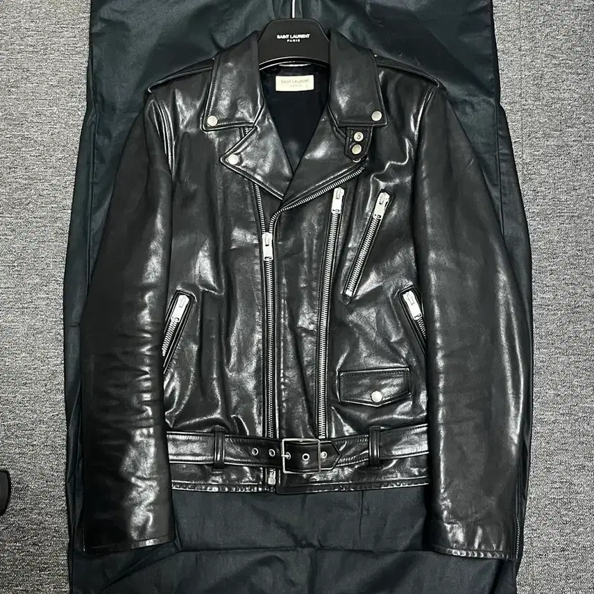 생로랑 13F/W L17 오일드레더 라이더 자켓 사진 1