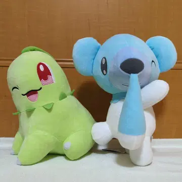 포켓몬 치코리타 곰 푹신푹신 볼 빵빵 봉제 인형 2종 세트