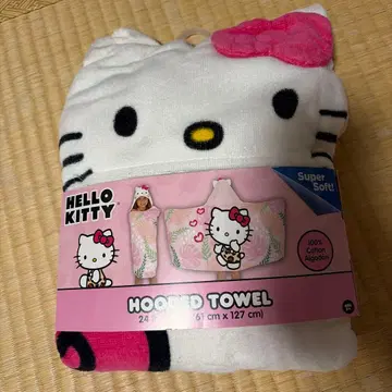 HELLO KITTY 후드 부착 타월 61x127cm